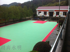 长沙县横山小学篮球场完工